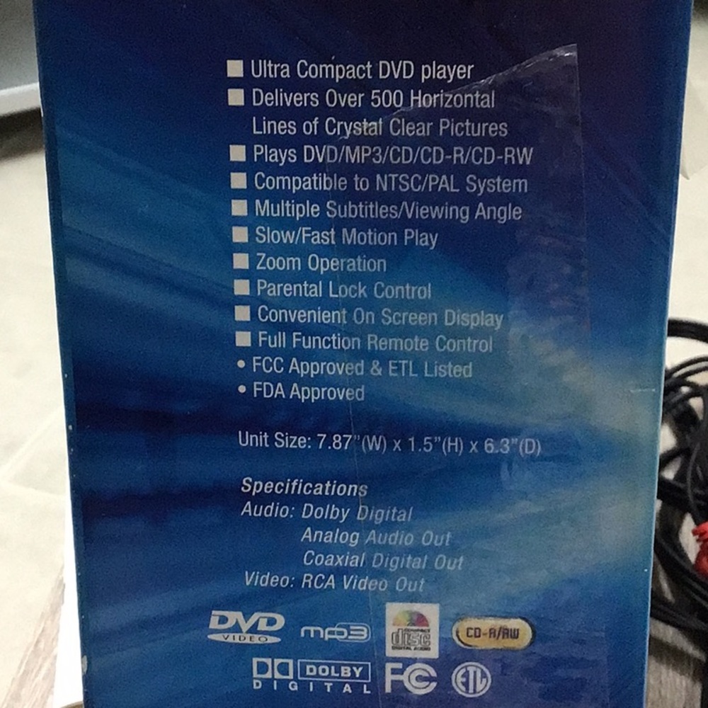 NEW COBY ULTRA COMPACT DVD PLAYER/CD/MP3PLAYER - Picture 13 of 14